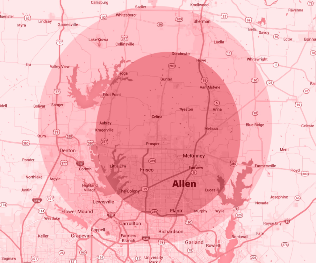 Allen, TX Map