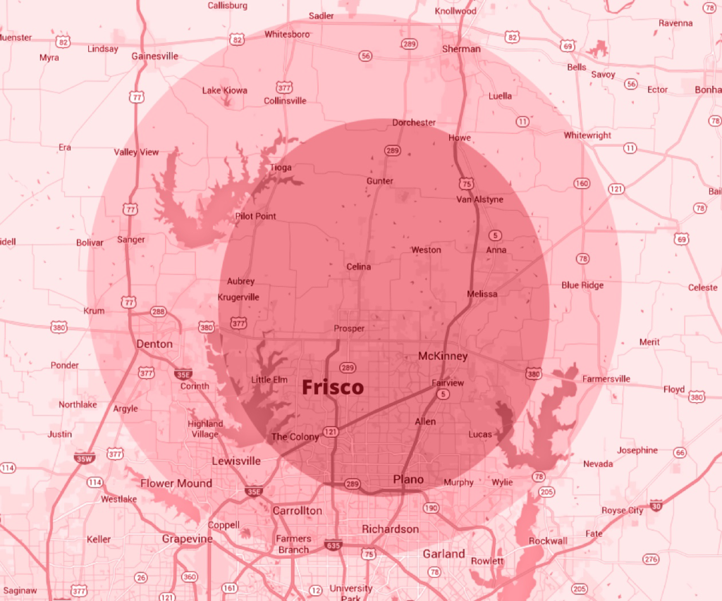 Frisco, TX Map