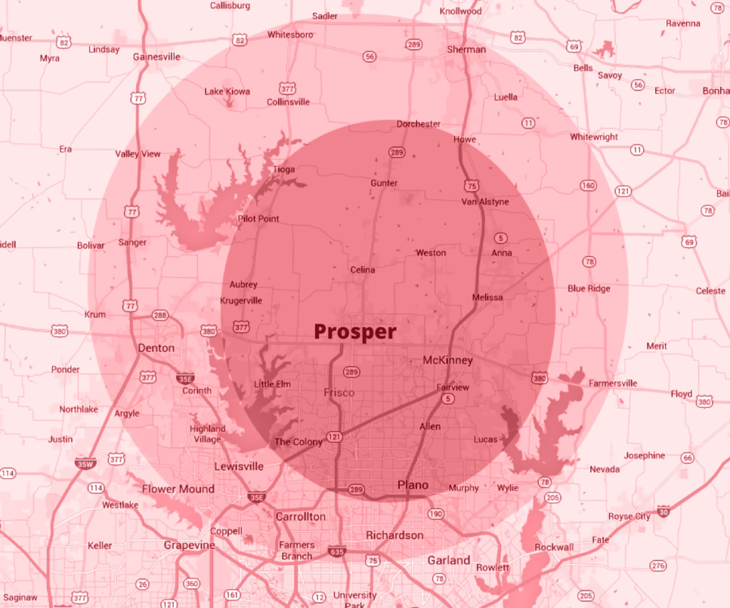 Prosper, Texas Map